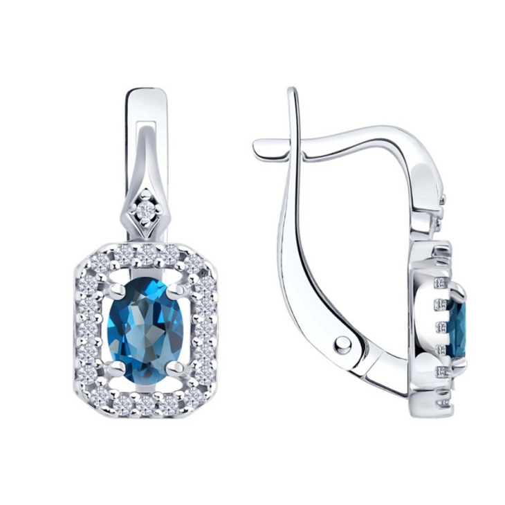 Серьги из серебра с топазами арт. 92023185