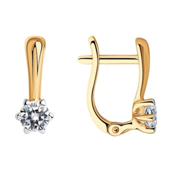 Серьги из золоченного серебра с фианитами арт. 93022376
