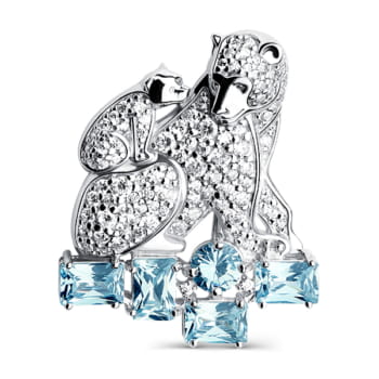 Брошь из серебра Обезьянки арт. 389702G244л