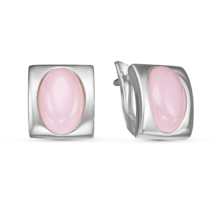 Серьги из серебра с розовым кварцем арт. 33310936ДК