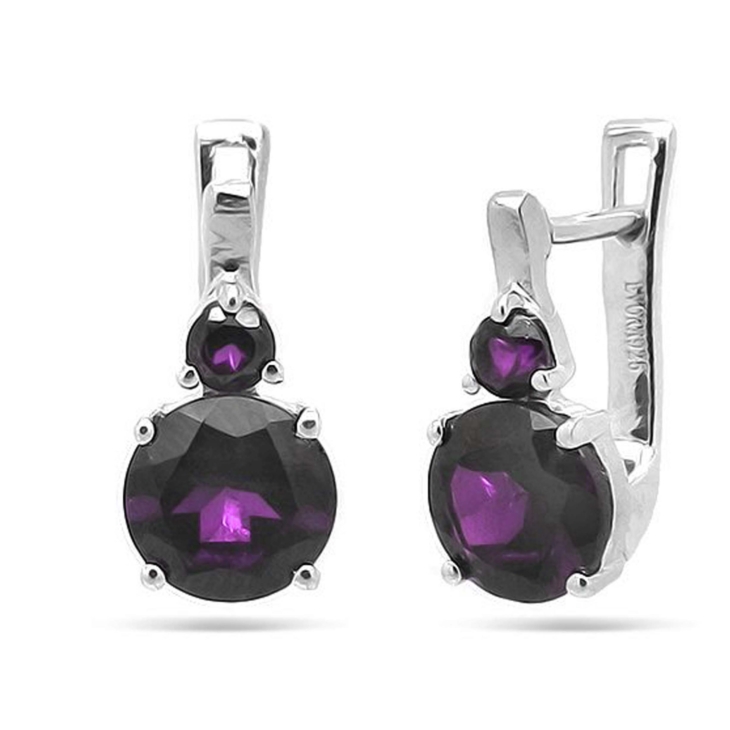 Серьги из серебра с аметистами арт. 637848