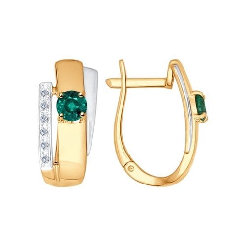 Серьги из золота с бриллиантами и изумрудами арт. 3020426 №17 129