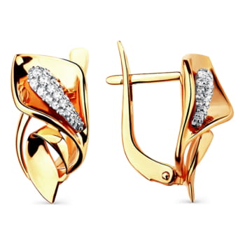 Серьги из золота с фианитами Swarovski